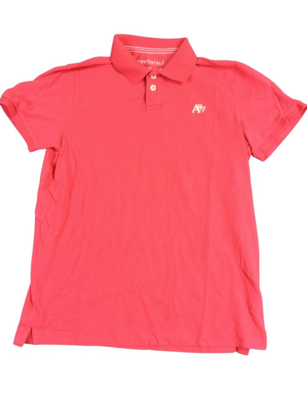 Aeropostale Mens Red Short Sleeve Polo Shirt A87 Logo Classic Fit Size XL